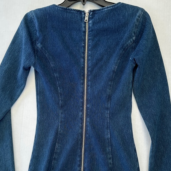 New Guess Dark Blue Long Sleeve Dress - Picture 3 of 8